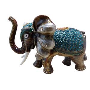 Kalifano Elephant Keepsake Box Jeweled Crystals